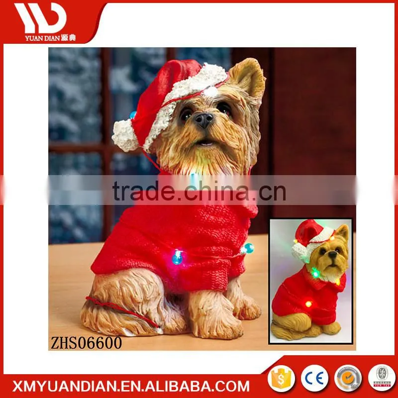 Manufacturer China Animal Gift Craft Large Resin Christmas Light Led Ornaments Wholesale