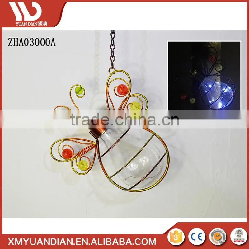 Resin Crafts Hanging Ornament Lantern Decoration Butterfly Ladybug Color Changing Led Handpainted Polyresin Hang Solar Light 20