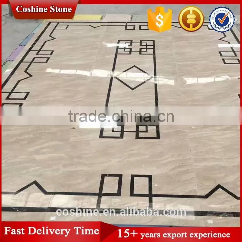 Custom-made natural marble stone watejet medallions