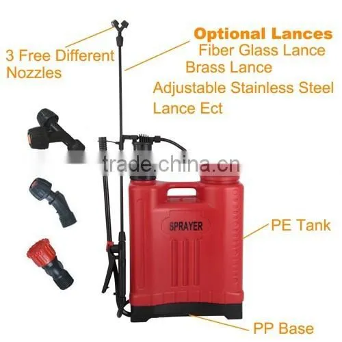 cheap peice manual pressure garden sprayer 16L plastic garden sprayer