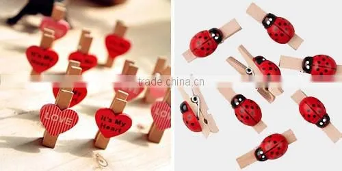 decorative clip of colored wooden clothespin mini craft clothes pegs