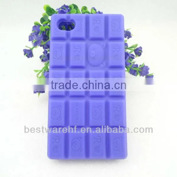 funny chocolate shape silicone case cover for apple iphone 4 and 4S