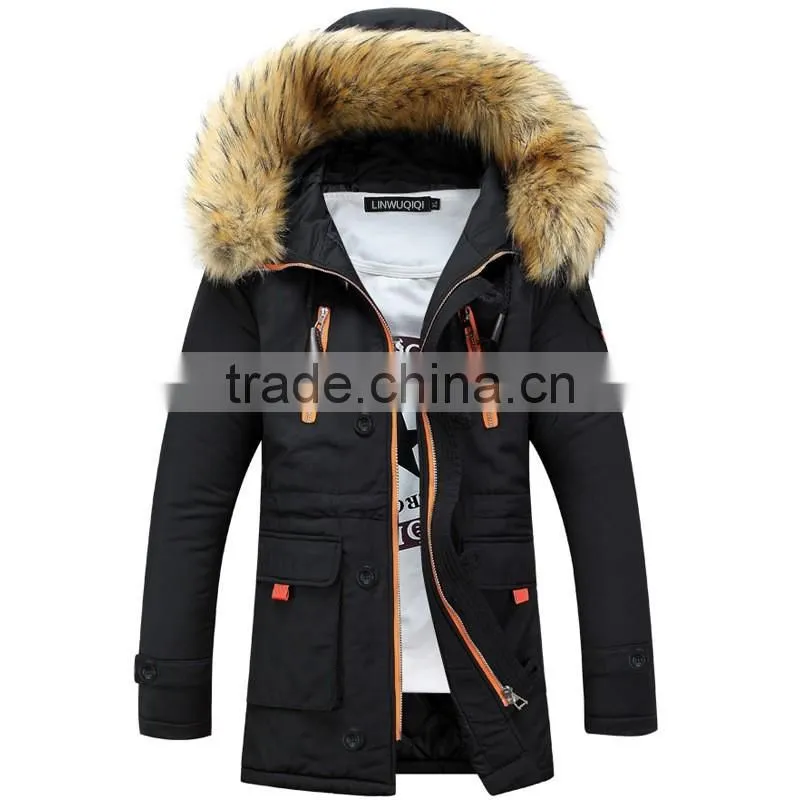 unisex Fur Collar coat women and men 2016 winter jacket