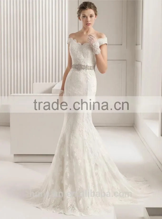 pink lace backless A-line crochet wedding dress