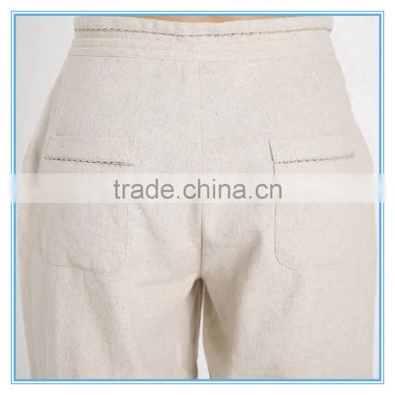 Linen fabric casual women 's fashion pants