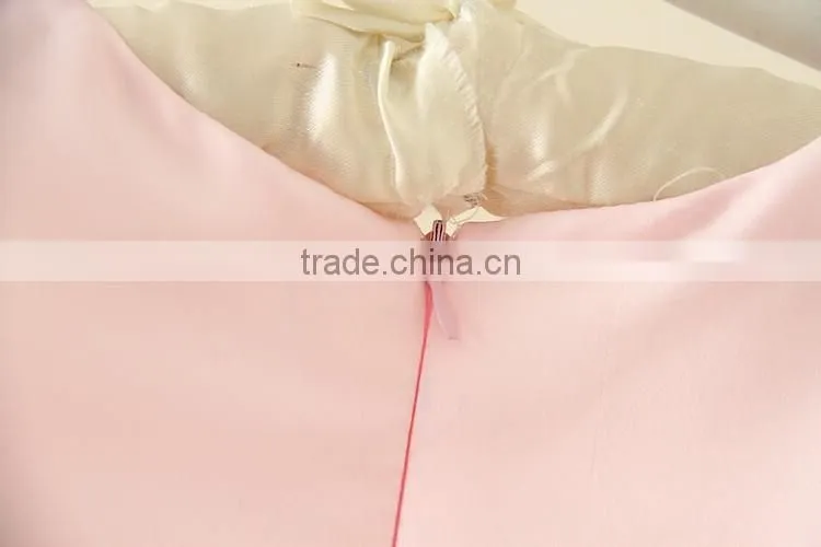 2017 Vietnam Summer Fashion baby frock design Pink short sleeves Embroidery flower Sweet birthday party dresses Turkish dress