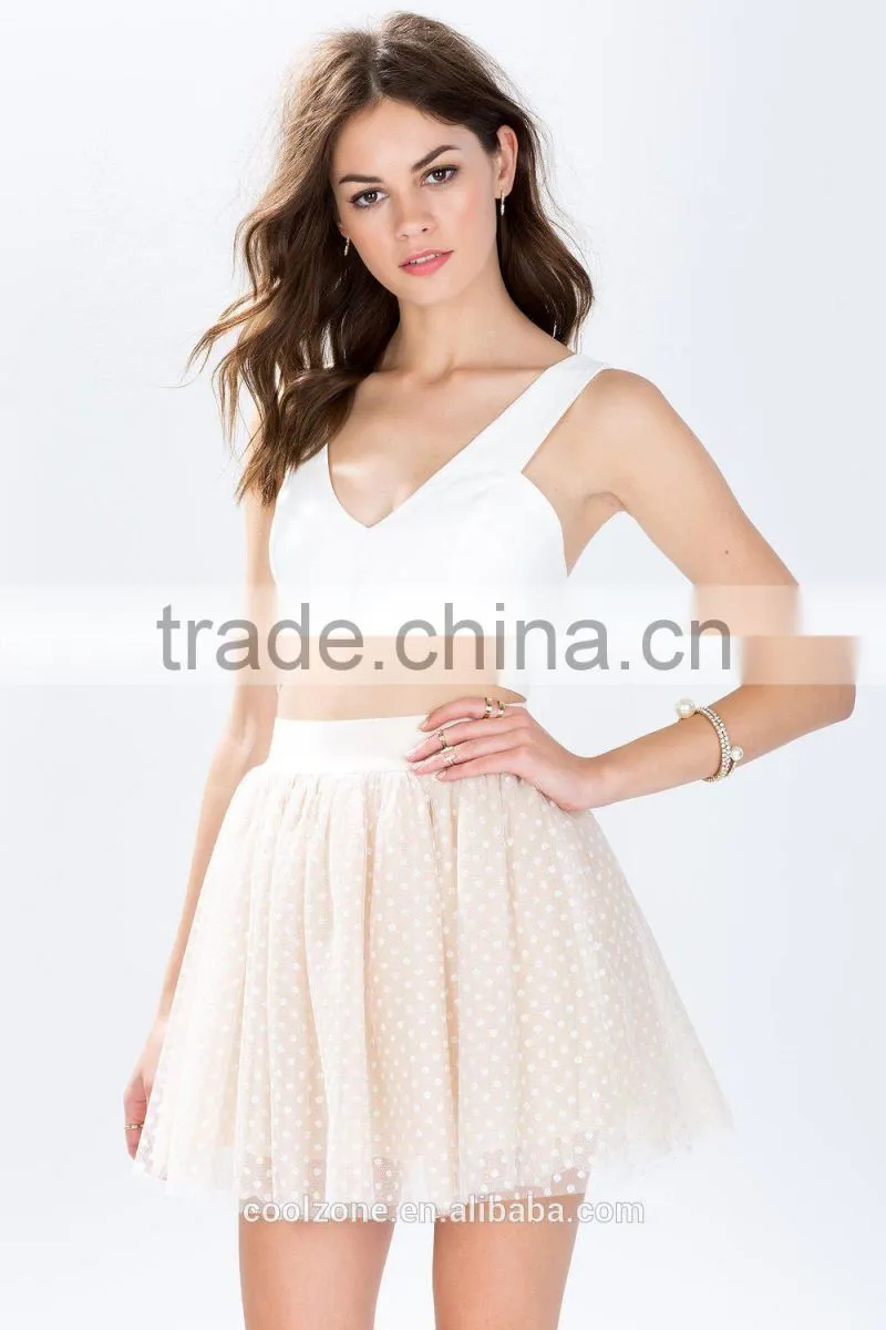Fashion princess favorite tulle skirt,polka dots pring mini skirts