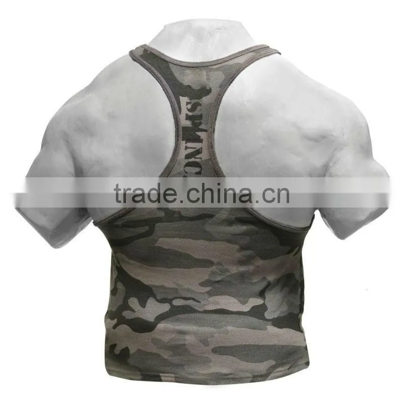 Men's Camouflage Gym Wear Knitted Fitness Singlet Muscle Singlet For Men
