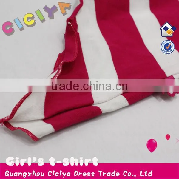 Make to order child girls summer stripe long design t-shirt with printing