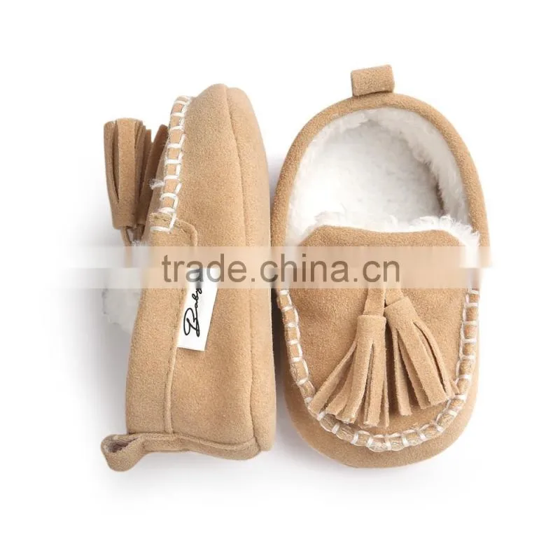 6 colors suede fabric, soft sole baby moccasins