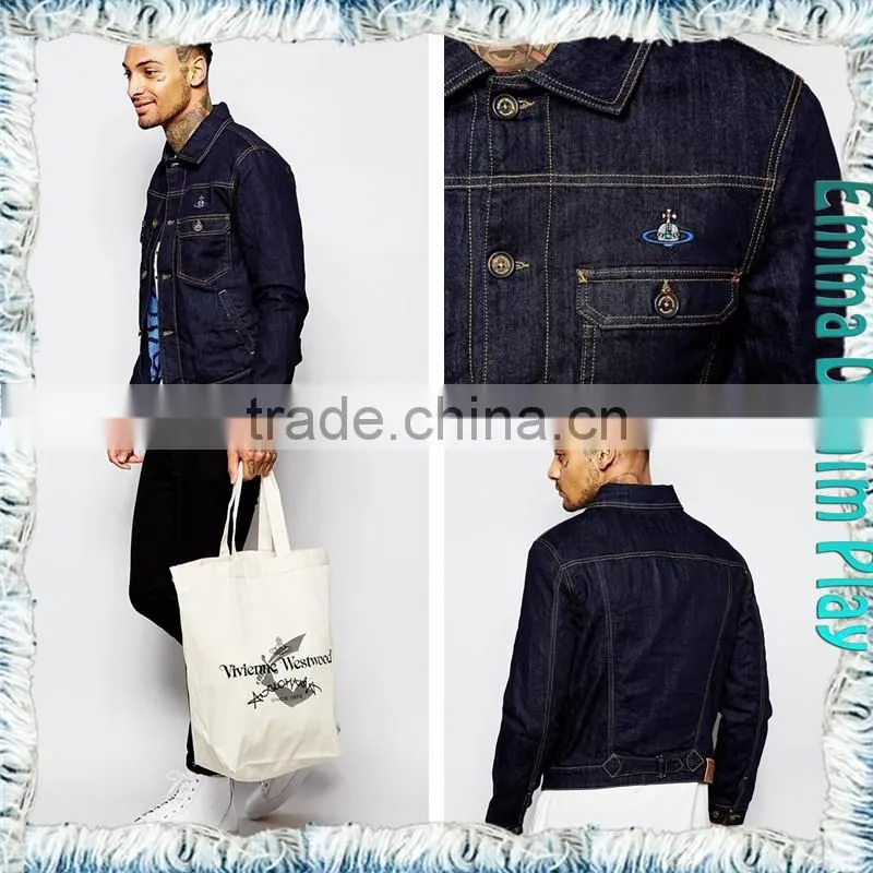 2016 Hottest Factory Cool Outwear Mens Fashion Model Indigo Denim Jacket