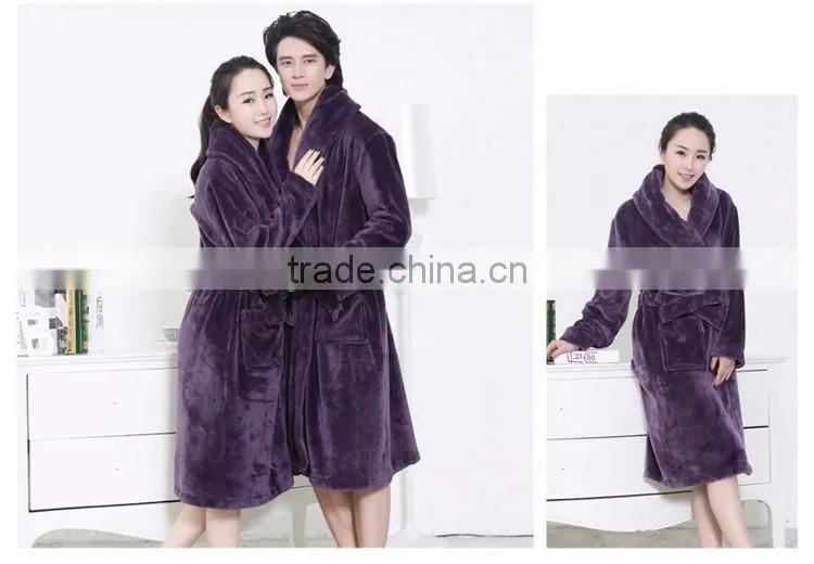 fleece micorfiber bathrobe kimono collar cheap