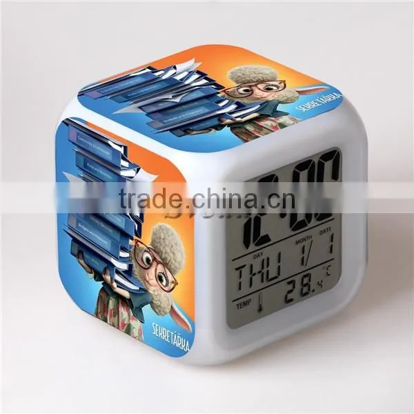 Top selling LED Alarm Clock,Digital desk clock,Zootopia Cartoon Clock for Kids