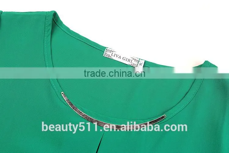 Self cultivation Large Size Chiffon shirt Cool Chiffon shirt short sleeve SD102