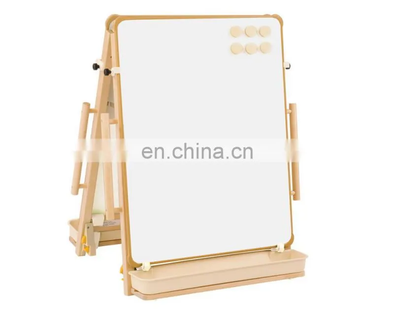 Pinewood easel double side drawing board adjustable wooden easel stand
