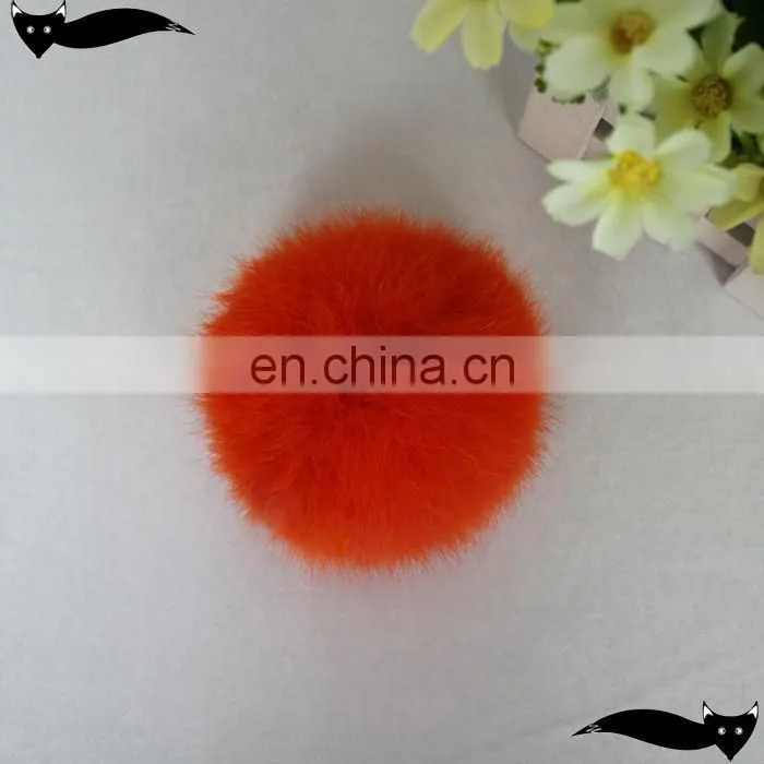 2014 Genuine persimmon lovely and nice orange 8cm rabbit fur ball accessories