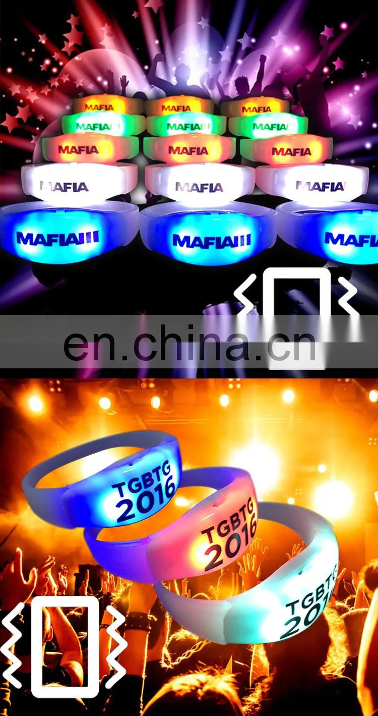 Hot New Products 2018 Plastic Soft Led Wristband Flashing Bracelets