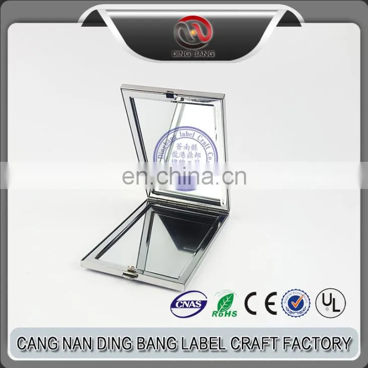 Wholesale OEM Metal Crafts Compact Mirror Type And Wedding Souvenir Use Custom Printed Logo Double Side Metal Square Mirror