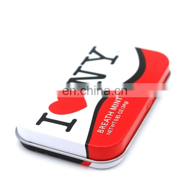 Custom decoration rectangular empty metal candy tin cans manufacturer