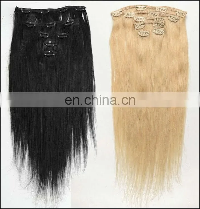 Clip On Hair Pieces Clip In Colored Hair Extensions Natural Russian Hair