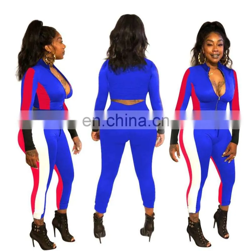 Two piece track suit women hooded tracksuit cotton training suit fitted tracksuit