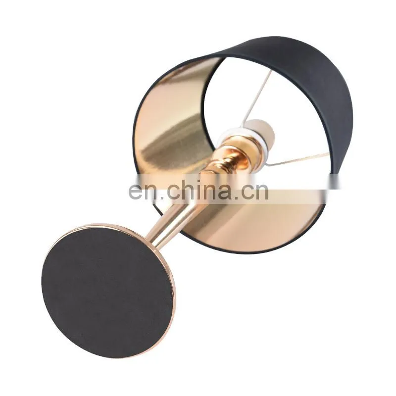 China black lamp shade and china metal table lamp