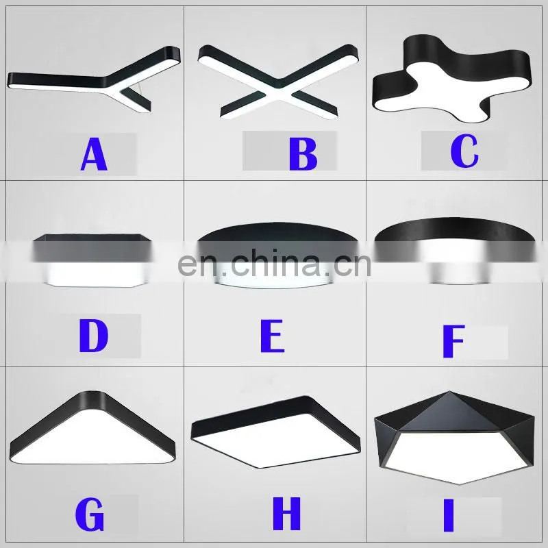 18W Industrial modern strip shaped ceiling light silver office hanging indoor lamp