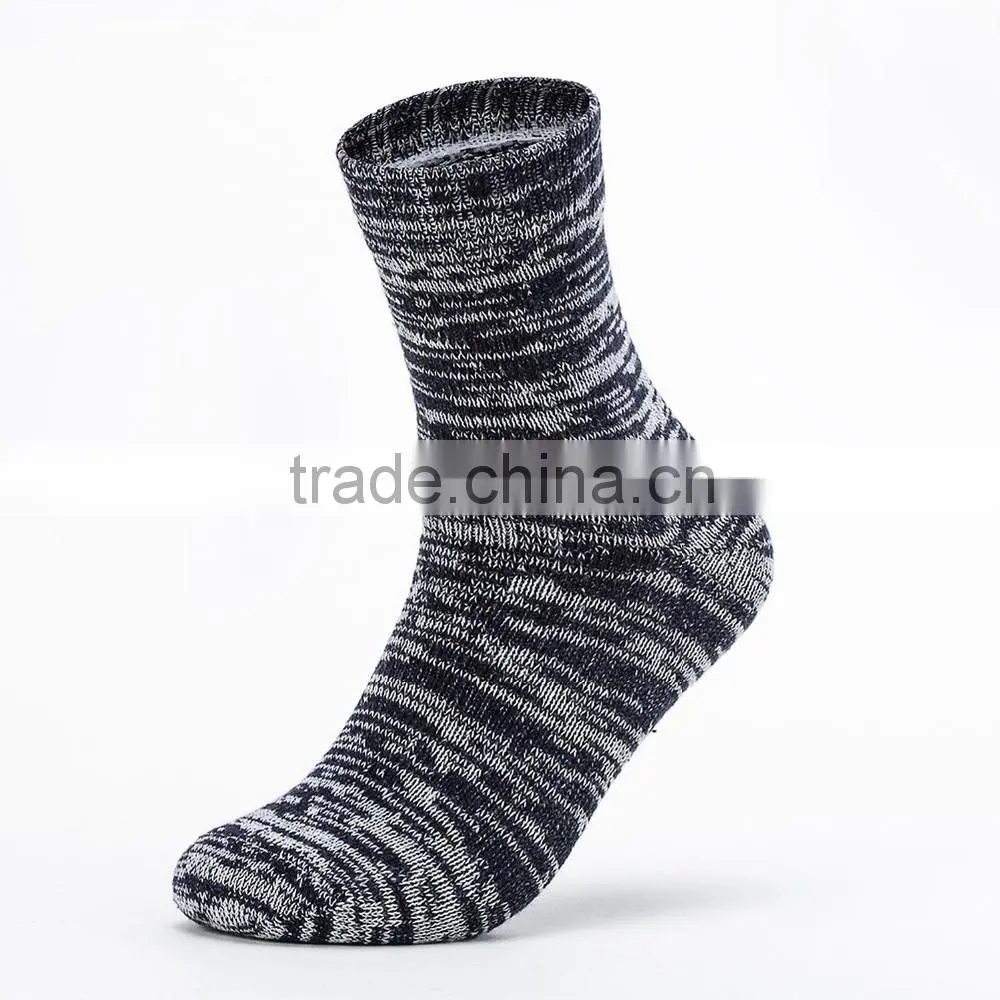 Asian boy color mixing knitted cotton men tube socks/ knitted machine