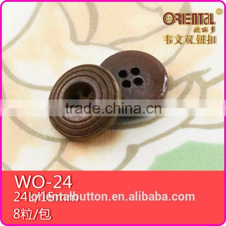 holes dark brown engrave pattern raw material wood button