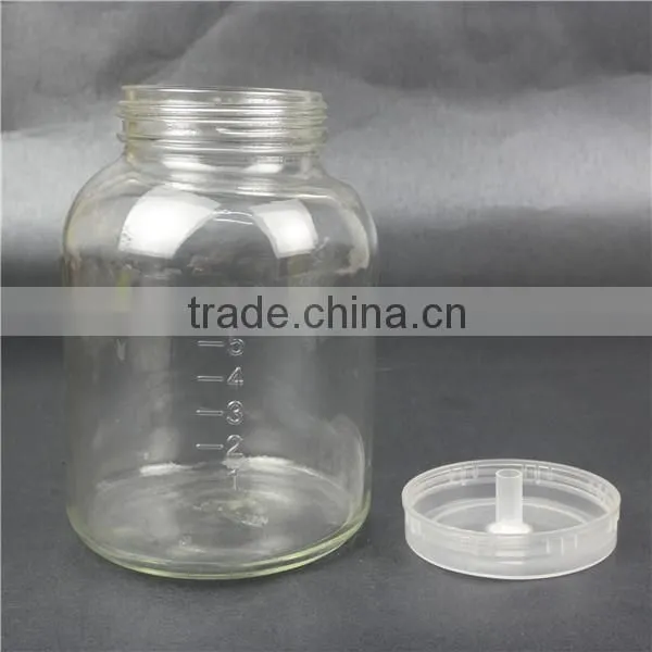 glass tissue culture vessels jar with plastic lid