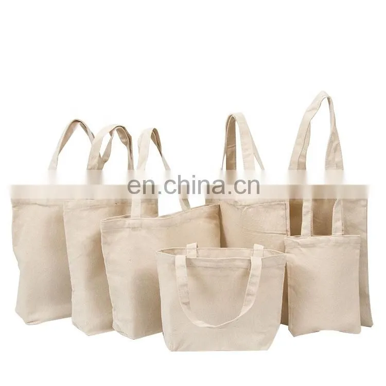 Large Plain Cotton Tote Bags Custom Logo Printing Canvas Beach Tote Bag for Traveling