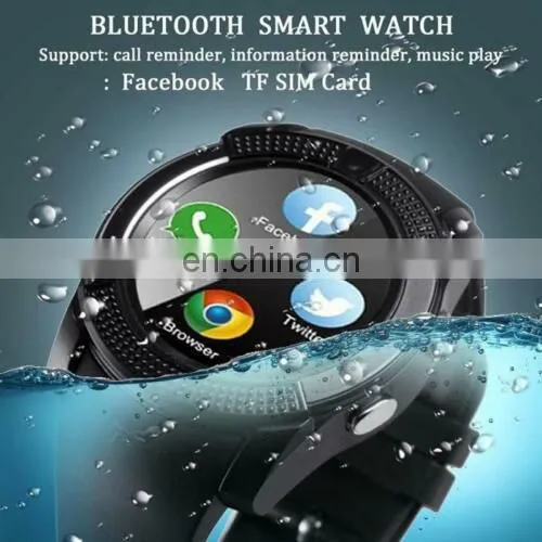 V8 user manual Wrist Watch phone with Camera SIM Card Slot Waterproof smart watch iosv8 smart watch