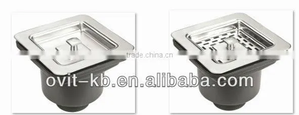 double bowl stainless steel sink with drainboard STS 101B(SH)