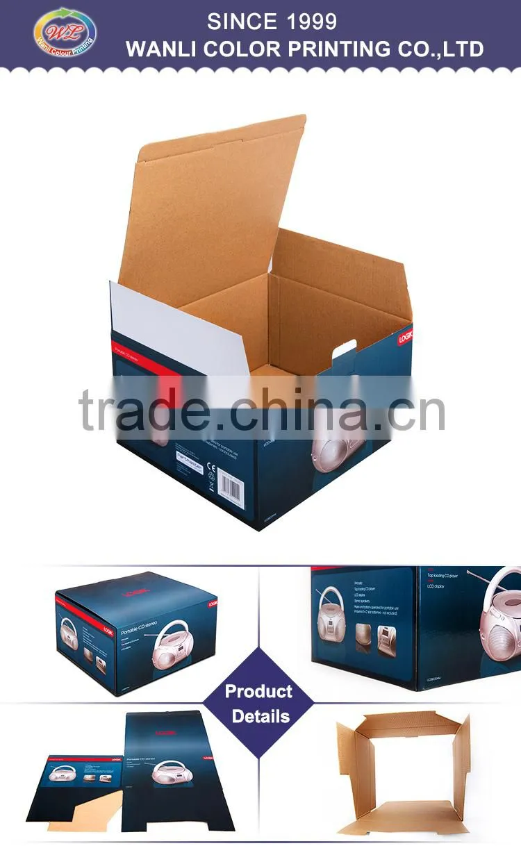 Strong Custom Color Printing Corrugated Paper Double Layer 3-ply cardboard carton