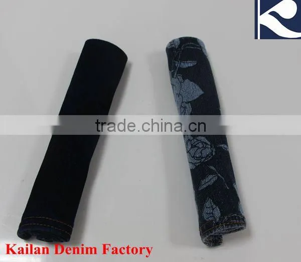 KD-628-12TY 280g Twill Indigo Black Flower Printed Knitted Denim Fabric