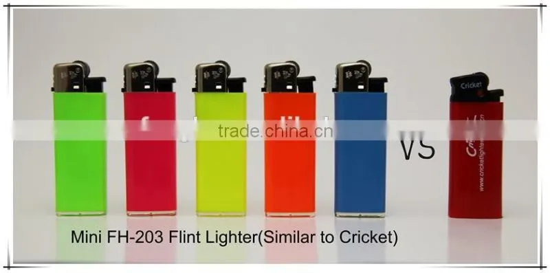 Plastic mini BIC CRICKET flint lighter FH-203 with butane gas neon color