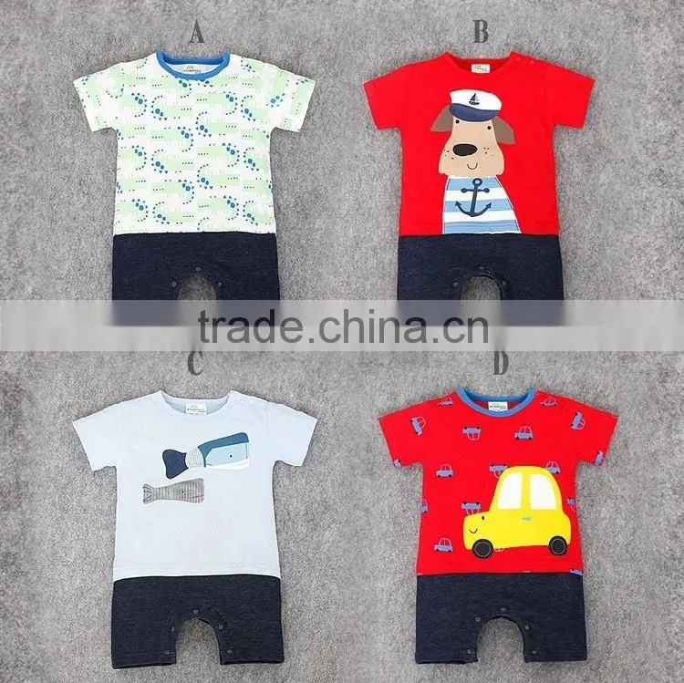 Kids Clothing Lovely Baby Cartoon Printed Outfits Pure Cotton 2016 Summer Clothing Set Casual Cotton Wearing