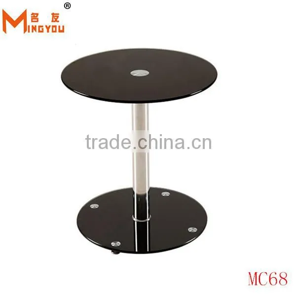Living room glass top iron end table furniture