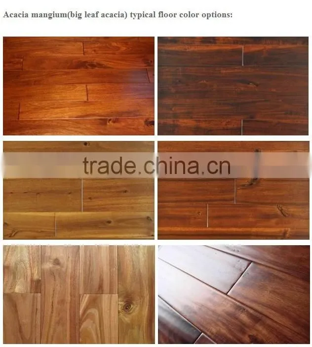 Hand scraped solid big leaf acacia wood flooring