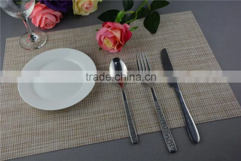 Table decoration PVC solid color disposable flaxen linen table placemat 45*30cm