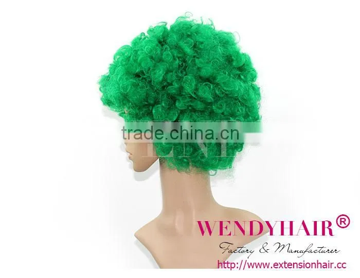 Green football sports fans wig