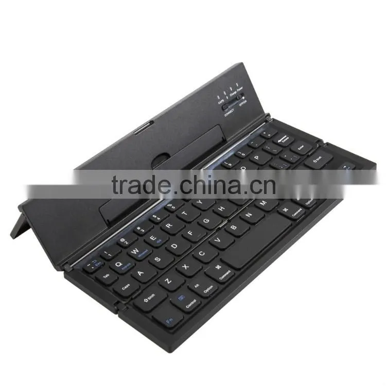 Vensmile Computer keyboard Foldable Portable Bluetooth Keyboard With Kickstand for Android Win10 Black Computer keyboard
