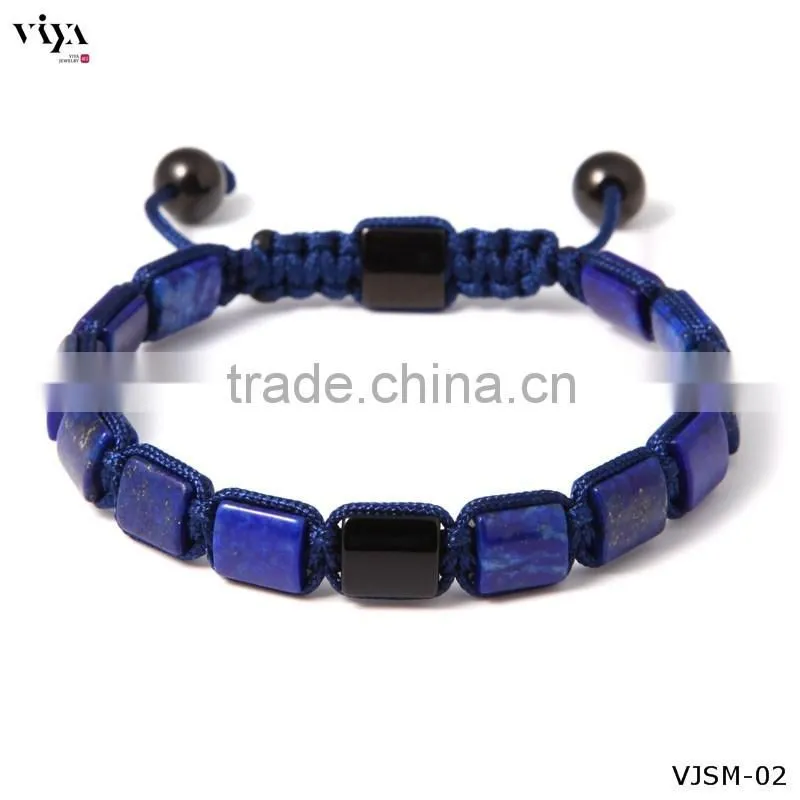 Bracelet Jewelry Charm Square Beads Mens Bracelets with Natural Stone bracelet