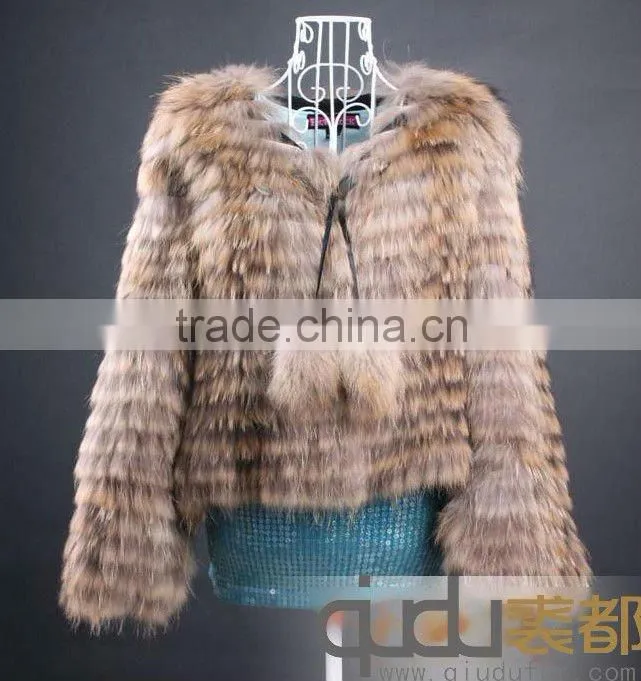 QD6163 lovely raccoon fur jacket
