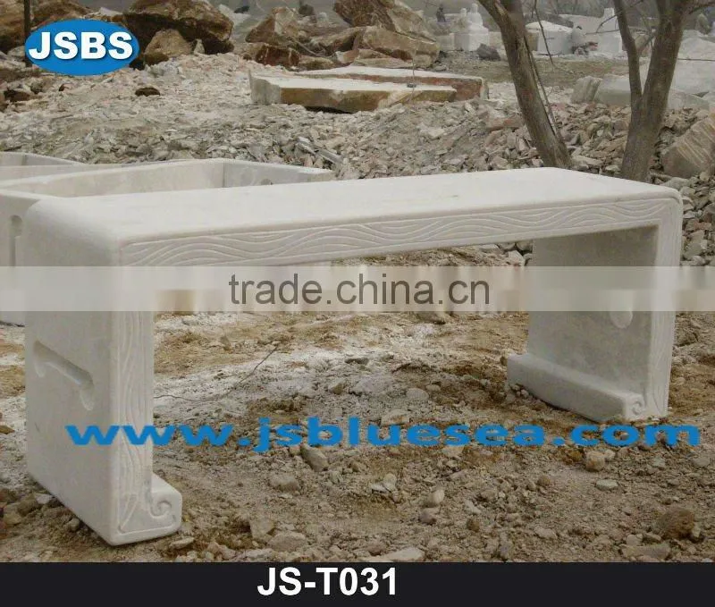 natural stone garden bench and table