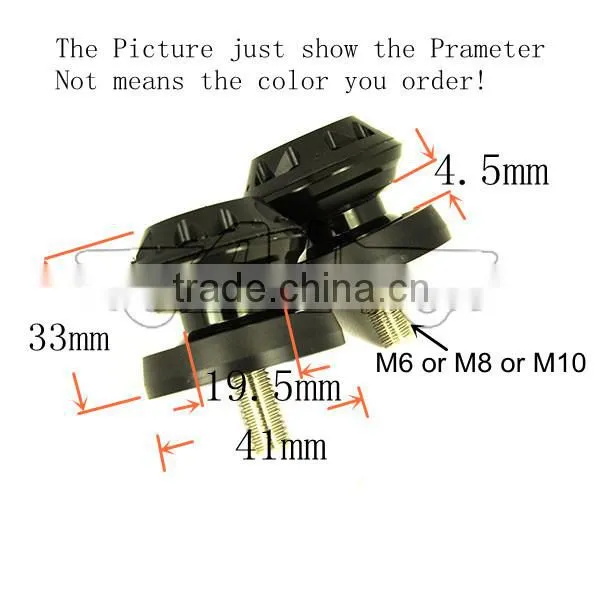 BJ-Screws-3004 black color M6 CNC aluminum motorcycle frame sliders