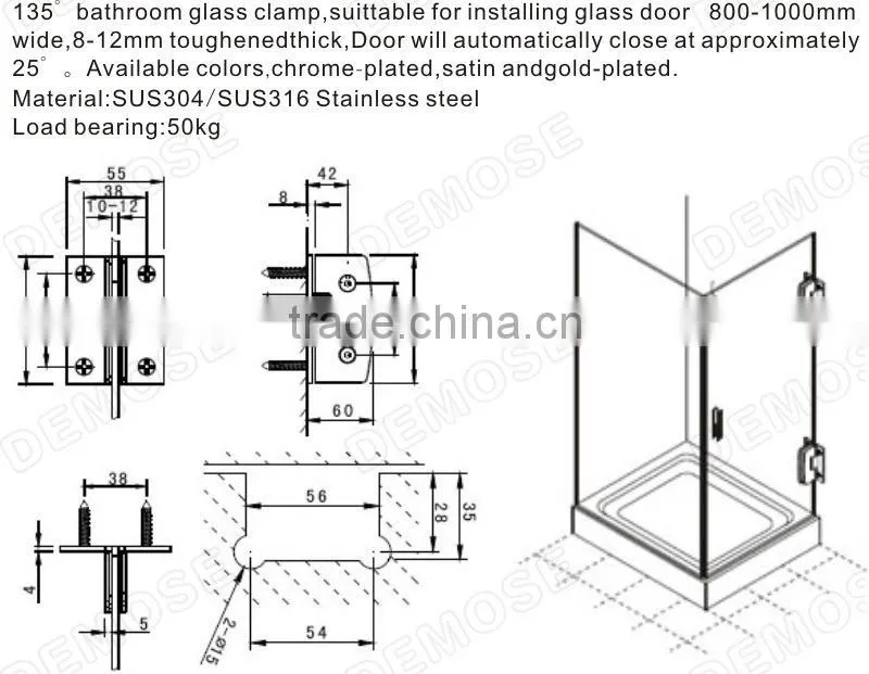 sanitary wares glass shower room bathroom accessory set