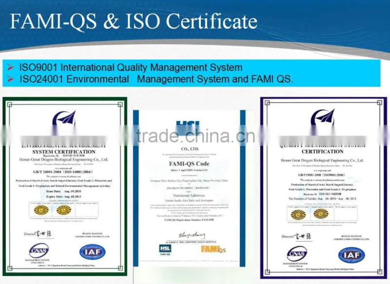high qualtiy low price feed grade threonine/ pig feed additive /animal nutrition supplement