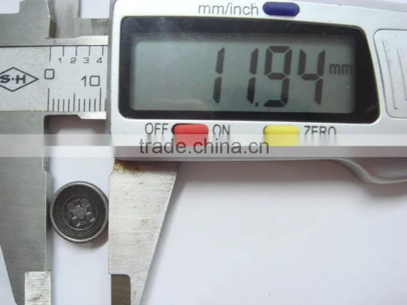 12mm 4 holes circle round button metal alloy