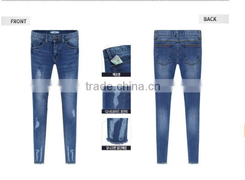 2014 Hot Sale Wholesale Women Jean pants Denim Blue Lady Skinny Pencil Denim Jean pants price cheapest hot
